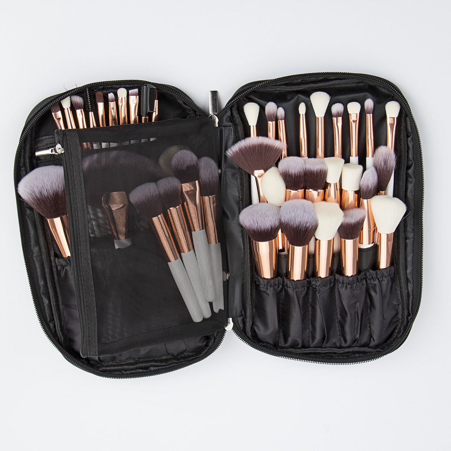 GLANDS 40 Professional Makeup Brushes Set (40PcsWhite short  Handles, Comfortable To Hold And Easy To Use. Full Face Travel Make up Brushes Set Professional With Case.