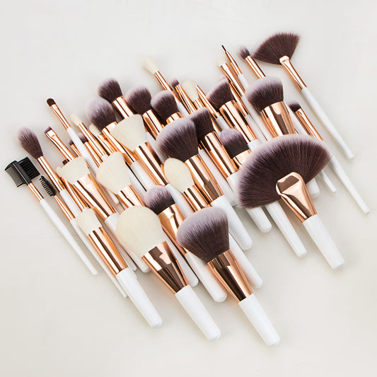 GLANDS 40 Professional Makeup Brushes Set (40PcsWhite short  Handles, Comfortable To Hold And Easy To Use. Full Face Travel Make up Brushes Set Professional With Case.