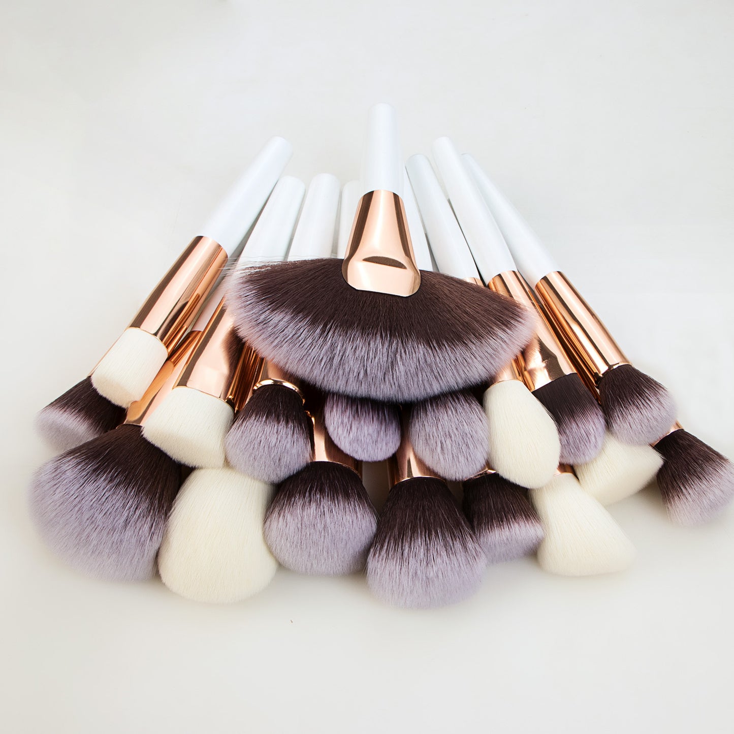 GLANDS 40 Professional Makeup Brushes Set (40PcsWhite short  Handles, Comfortable To Hold And Easy To Use. Full Face Travel Make up Brushes Set Professional With Case.